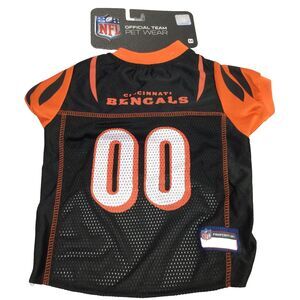 NFL Pet Wear Cincinnati Bengals Licensed Mesh Pet Jersey Black Orange Sz M NWT